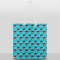 Forest Girl Bight Baby Blue Patttern Full Print Rope Handle Tote (large) by snowwhitegirl