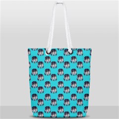 Forest Girl Bight Baby Blue Patttern Full Print Rope Handle Tote (small) by snowwhitegirl