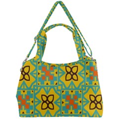 Flowers In Squares Pattern                                            Double Compartment Shoulder Bag by LalyLauraFLM