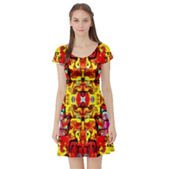 Abstract 27 Short Sleeve Skater Dress by ArtworkByPatrick