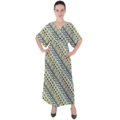 Abstract Seamless Pattern Graphic V-neck Boho Style Maxi Dress by Vaneshart