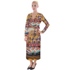 Racing Velvet Maxi Wrap Dress by ArtworkByPatrick