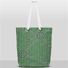 Network Communication Technology Full Print Rope Handle Tote (small) by Bajindul