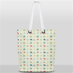 Clouds And Umbrellas Seasons Pattern Full Print Rope Handle Tote (small) by Wegoenart
