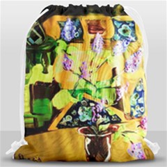 Lilac On A Counter Top 1 Drawstring Bag (large) by bestdesignintheworld
