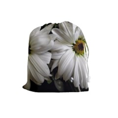 Daisies Drawstring Pouch (large) by bestdesignintheworld