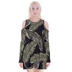 Jungle Velvet Long Sleeve Shoulder Cutout Dress by Sobalvarro