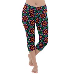 Pattern  Lightweight Velour Capri Yoga Leggings by Sobalvarro