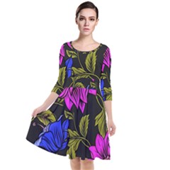 Botany  Quarter Sleeve Waist Band Dress by Sobalvarro