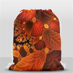 Leaf Autumn Nature Background Drawstring Bag (small) by Wegoenart