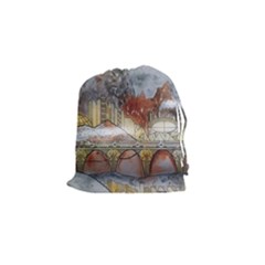 Airships Flight Travel Sky Drawstring Pouch (small) by Wegoenart