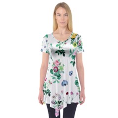 Leaves Short Sleeve Tunic  by Sobalvarro