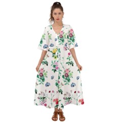 Leaves Kimono Sleeve Boho Dress by Sobalvarro