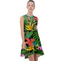 Tropical Greens Frill Swing Dress View1