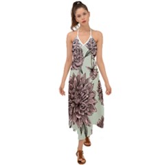 Flowers Halter Tie Back Dress  by Sobalvarro