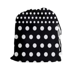 Polka Dots Two Times 11 Black Drawstring Pouch (xxl) by impacteesstreetwearten