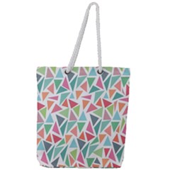 Colorful Triangle Vector Pattern Full Print Rope Handle Tote (large) by Vaneshart