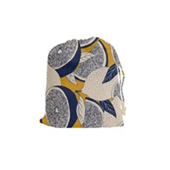 Blue And Ochre Drawstring Pouch (medium) by Vaneshart
