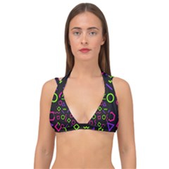 Geometric Seamless Pattern Double Strap Halter Bikini Top by Vaneshart