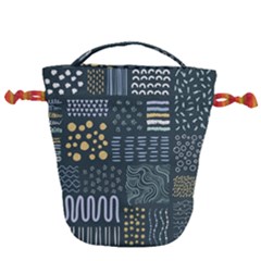 Mixed Background Patterns Drawstring Bucket Bag by Vaneshart