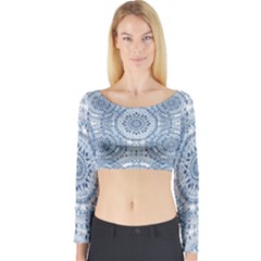Boho Pattern Style Graphic Vector Long Sleeve Crop Top by Sobalvarro