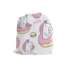 Unicorn Seamless Pattern Background Vector (1) Drawstring Pouch (large) by Sobalvarro