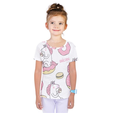 Unicorn Seamless Pattern Background Vector (1) Kids  One Piece Tee by Sobalvarro