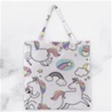 Cute Unicorns With Magical Elements Vector Grocery Tote Bag View2