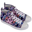 Marble Texture Print Fashion Style Patternbank Vasare Nar Abstract Trend Style Geometric Women s Mid-Top Canvas Sneakers View3