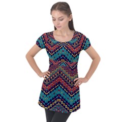 Ethnic  Puff Sleeve Tunic Top by Sobalvarro