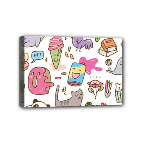 Set Kawaii Doodles Mini Canvas 6  X 4  (stretched) by Vaneshart