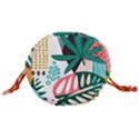 Abstract Seamless Pattern With Tropical Leaves Drawstring Bucket Bag View3