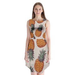 Seamless Pattern With Vector Illustrations Pineapples Sleeveless Chiffon Dress   by Vaneshart