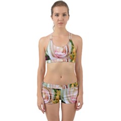 Floral Bouquet Orange Pink Rose Back Web Gym Set by yoursparklingshop