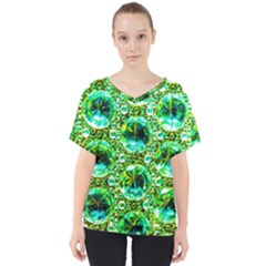 Cut Glass Beads V-neck Dolman Drape Top by essentialimage