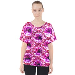 Cut Glass Beads V-neck Dolman Drape Top by essentialimage