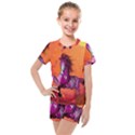 Wonderful Fantasy Horse In A Autumn Landscape Kids  Mesh Tee and Shorts Set View1