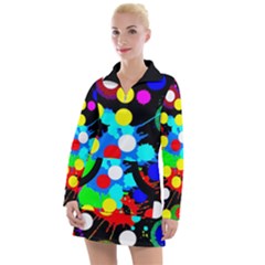 Spots 2222 Black Women s Long Sleeve Casual Dress by impacteesstreetwearsix