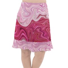 Liquid Marble Trending Abstract Paint Fishtail Chiffon Skirt by Vaneshart