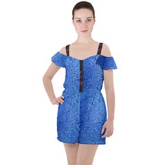 Fashion Week Runway Exclusive Design By Traci K Ruffle Cut Out Chiffon Playsuit by tracikcollection
