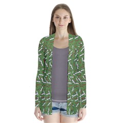 Pepe The Frog Face Pattern Green Kekistan Meme Drape Collar Cardigan by snek