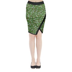 Pepe The Frog Face Pattern Green Kekistan Meme Midi Wrap Pencil Skirt by snek