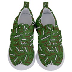 Pepe The Frog Face Pattern Green Kekistan Meme Kids  Velcro No Lace Shoes by snek