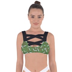 Pepe The Frog Face Pattern Green Kekistan Meme Bandaged Up Bikini Top by snek