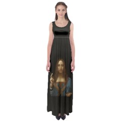 Salvator Mundi Leonardo Davindi 1500 Jesus Christ Savior Of The World Original Paint Most Expensive In The World Empire Waist Maxi Dress by snek