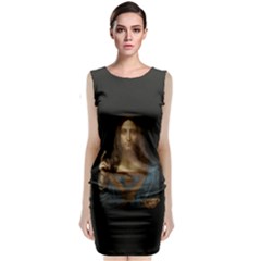 Salvator Mundi Leonardo Davindi 1500 Jesus Christ Savior Of The World Original Paint Most Expensive In The World Sleeveless Velvet Midi Dress by snek