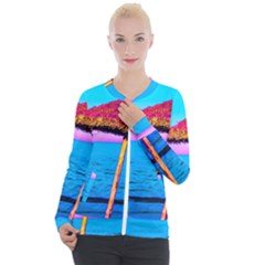 Pop Art Beach Umbrella  Casual Zip Up Jacket by essentialimage