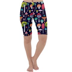 Cute Mushroom Purple Cropped Leggings  by trulycreative