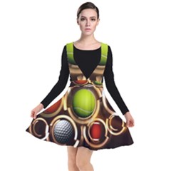 Sport Ball Tennis Golf Football Plunge Pinafore Dress by HermanTelo