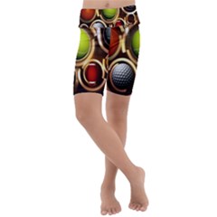 Sport Ball Tennis Golf Football Kids  Lightweight Velour Cropped Yoga Leggings by HermanTelo